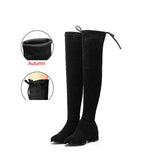 Women's Thigh Tie Block Heel Boots - Black - 1 - 3cm - No Plush Boots - 42 B - PU Leather - image 21