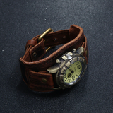 Men's Casual Roman Punk Retro Watch - Light Brown - Punk Watch - M - Stainless Steel / PU Leather - image 5