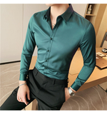 Men's Slim Fit British Style Dress Shirt 7XL - Royal Blue - Slim Fit Dress Shirt - 7XL - Polyester - image 7