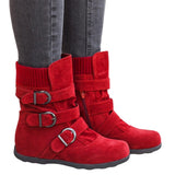 Funki Buys | Boots | Women's Buckled Suede Snow Ankle Boots - Gray : Suede Ankle Boot / 43 B / PU Suede Leather - image 29