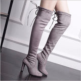 Funki Buys | Boots | Women's Thigh High Over Knee L... - Black - Over Knee Suede Boots / 10.5 B / Suede PU Leather - image 11