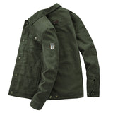 Men's Military Warm Zip Up Cotton Jacket - Khaki - Military Jacket - 8XL - Polyester Cotton - image 2