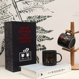 Mr and Mrs Coffee Mugs Bridal Gift-Set - White/Black - Mr and Mrs 2 Cup Set - 400ml - Ceramic - image 14