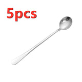 Stainless Steel Long Coffee Spoons 6Pcs - Silver - 6pcs - Pointed Head - Large - Stainless Steel - image 17