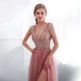 Women's Beaded  Evening Dress Tulle - Pink - Beaded Evening Dress - 22W - Polyester/Chiffon/Tulle - image 12