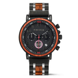 Men's Wooden Quartz Wrist Stop Watch - Black/Brown - E03-3 / Wood Watch - Wood/Stainless Steel - image 4