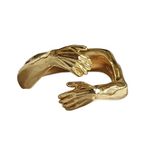 Unisex Adjustable Holding Hands Hug Ring - Gold 1 - Hug Ring - One Size - Zinc Alloy - image 17