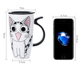 Large 20oz Ceramic Cat Mug + Spoon Lid - White - Pattern 1 / Cat Mug - 20oz - Porcelain - image 33