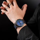 Men's Wooden Quartz Wrist Stop Watch - Blue/Black - E03-1 / Wood Watch - Wood/Stainless Steel - image 9