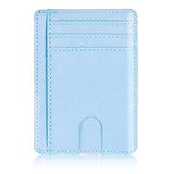 Unisex Slim RFID Leather Card Cases - Sky Blue - Card Holder Wallet - 4.53 x 3.15 x 0.2'' - PU Leather - image 9