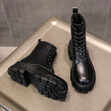 Funki Buys | Boots | Women's Lace-up Chunky Combat Boots - Black - Ankle / With Plush Inner / 43 B / PU Leather - image 31
