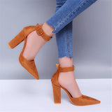 Funki Buys | Shoes | Women's High Block Heel Flock Party Shoe