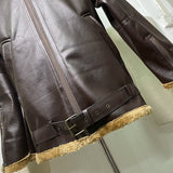 Men's Warm Faux Fur and Leather Jacket - Apricot - Faux Leather Jacket - 5XL - PU Leather Fleece - image 16