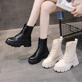 Funki Buys | Boots | Women's Lace-up Chunky Combat Boots - Black - Ankle / With Plush Inner / 43 B / PU Leather - image 41