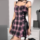 Women's Fairy Grunge Plaid Mini Dress - White - Mini Dress - XXXL - Polyester - image 18