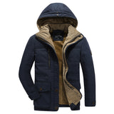 Men's Long Warm Fleece Winter Parkas - Blue - Fleece Parka - 6XL - Polyester Cotton - image 12