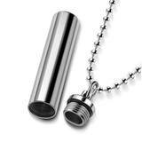 Funki Buys | Cremation Urn Necklaces | Unisex Open... - Silver - Memorial Urn Necklace / Stainless Steel / One Size - image 3