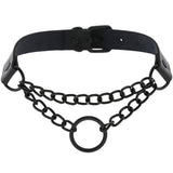 Women's Gothic Punk Cosplay Collars - Black 15 - Black Round 1 / Punk Gothic Choker - Medium - PU Leather - image 11