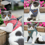 Cat Harness Walking Lead Vest Set - Green - Cat Vest Harness Leash - XL - Nylon/Canvas - image 49
