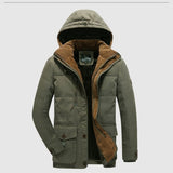 Men's Long Warm Fleece Winter Parkas - Blue - Fleece Parka - 6XL - Polyester Cotton - image 17