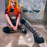 Funki Buys | Boots | Women's High Platform Wedg... - Black - 1 / Matte / Platform Buckle Boots / 43 B / PU Leather - image 22