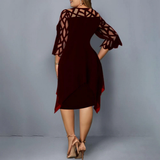 Women's Plus Size Lace Mesh Midi Dress - Black - Evening Dress - 6XL - Chiffon/Lace - image 18