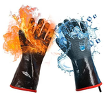 Funki Buys | Gloves | BBQ Smoker Protective G... - Black/Red - Heat Resistant Griller Gloves / 14 inches / Neoprene - image 3