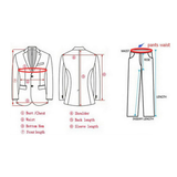 Men's 3 Pcs Formal Grooms Suit Slim Fit - Burgundy - 3 Pcs Suit - 6XL - Polyester - image 17