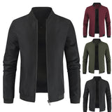 Men's Smart Stand Collar Dress Jacket - Black - Jacket - 8XL - Polyester - image 14