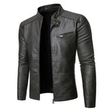 Men's Women's Slim PU Leather Jacket - Black - Jacket - 4XL - PU Leather - image 14