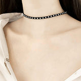 Women's Black Goth Choker Necklace - Black 1 - cn12x02 / Choker Necklace - Polyester/Lace/PU Leather - image 43