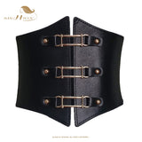 Women's Under Bust Waist Cincher Belts - Black - Round - Waist 60-80cm - PU Leather - image 20