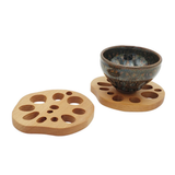 Funki Buys | Coasters | Natural Lotus Ro... - Beige - Beech / Lotus Root Coasters Set of 10 / 3.74" x 3.34" / Wood - image 20