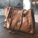 Handbags Women's Cobbler Leather Bag - Brown - Shoulder Bag - Large - Genuine Leather - image 8