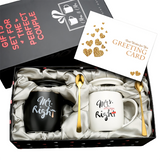 Mr and Mrs Coffee Mugs Bridal Gift-Set - Black/White - Heibaibei - Mr and Mrs 2 Cup Set - 400ml - Ceramic - image 35