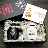 Mr and Mrs Coffee Mugs Bridal Gift-Set - White/Black - Mr and Mrs 2 Cup Set - 400ml - Ceramic - image 4