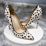 Women's High Animal Print Stilettos Flock - Green - 1 / 12cm / Stilettos - 42 B - PU Suede Leather - image 7