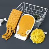 Loofah Sponge Bath Brush Set 3Pc - Blue - Back Exfoliating Belt / 3 Pcs Set - Medium - Sponge - image 4