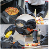 Funki Buys | Gloves | BBQ Smoker Protective ... - Black/Red - Heat Resistant Griller Gloves / 14 inches / Neoprene - image 18