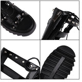 Women's Open Toe Gladiator Sandals - Black - 1 / Matte / Gladiator Platform Sandals - 10.5 B - PU Leather - image 8