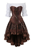 Women's Steampunk Top Corset Skirt Set - White - 1 / Steampunk / Shirt - 6XL - Polyester - image 13
