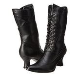 Women's Victorian Style Lace Up Boots - Black - 2 /  B / Boots - 46 B - PU Leather - image 43
