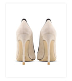 Women's Faux Leather Bow Knot Stilettos - Apricot - 1 / Suede / 12cm - 45 B - PU Leather - image 20