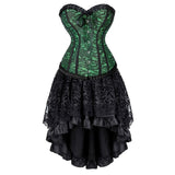 Women's Victorian Gothic Corset Skirt Set - Grey - 1 / Corset Skirt Set - 6XL - Polyester - image 5