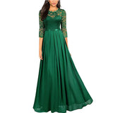 Women's Lace Overlay Long Ball Dress - Burgundy - Gown - XXXL - Chiffon/Lace - image 21