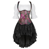 Women's Steampunk Top Corset Skirt Set - White - 1 / Steampunk / Shirt - 6XL - Polyester - image 33