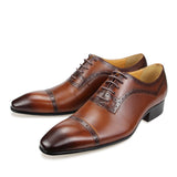 Men's Leather Luxury Wedding Shoes - Brown - Dress Shoes - 39 B - Genuine Leather - image 2