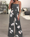 Women's Floral Jumpsuit Summer Romper - Black - Wide Leg Floral Romper - XXL - Cotton - image 5