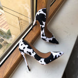 Women's High Animal Print Stilettos Flock - Green - 1 / 12cm / Stilettos - 42 B - PU Suede Leather - image 35