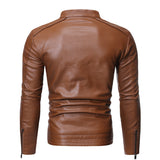 Men's Women's Slim PU Leather Jacket - Black - Jacket - 4XL - PU Leather - image 19